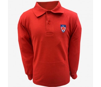 Dwight Red Long Sleeve Polo Shirt (with Logo)