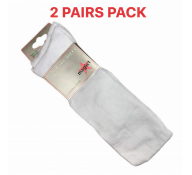 Plain Over Knee Socks (2 Pairs) - WHITE