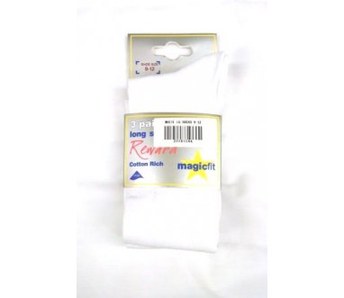 Plain White Knee Length Socks (3 Pairs)