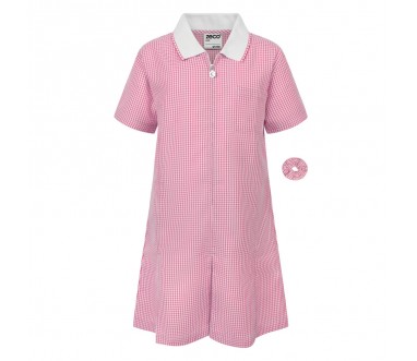 Pink Summer Dress With White Collar